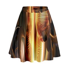 Digital Art Gold High Waist Skirt