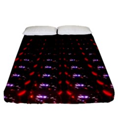 Digital Balls Lights Purple Red Fitted Sheet (queen Size) by Alisyart