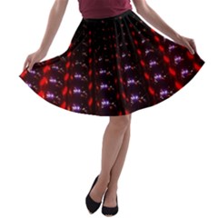 Digital Balls Lights Purple Red A-line Skater Skirt by Alisyart