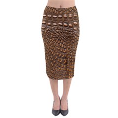 Crocodile Skin Midi Pencil Skirt