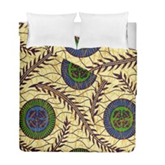 Fabrick Batik Brown Blue Green Leaf Flower Floral Duvet Cover Double Side (full/ Double Size)