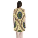 Fabrick Batik Brown Blue Green Leaf Flower Floral Shoulder Cutout Velvet  One Piece View2