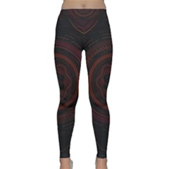 Hand Illustration Graphic Fabric Woven Red Purple Yellow Classic Yoga Leggings