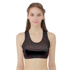 Hand Illustration Graphic Fabric Woven Red Purple Yellow Sports Bra With Border by Alisyart