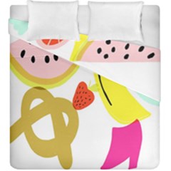 Fruit Watermelon Strawberry Banana Orange Shoes Lime Duvet Cover Double Side (king Size) by Alisyart