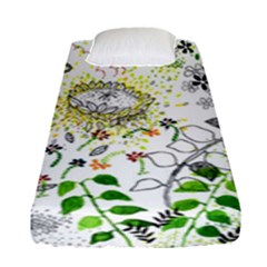 Flower Flowar Sunflower Rose Leaf Green Yellow Picture Fitted Sheet (single Size)