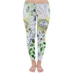 Flower Flowar Sunflower Rose Leaf Green Yellow Picture Classic Winter Leggings