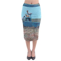 Goats On A Pickup Truck Midi Pencil Skirt by digitaldivadesigns