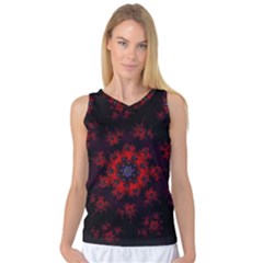 Fractal Abstract Blossom Bloom Red Women s Basketball Tank Top by Amaryn4rt