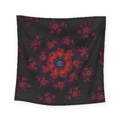 Fractal Abstract Blossom Bloom Red Square Tapestry (small) by Amaryn4rt