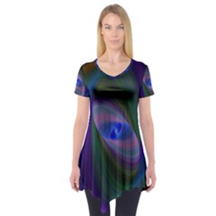 Ellipse Fractal Computer Generated Short Sleeve Tunic  by Amaryn4rt