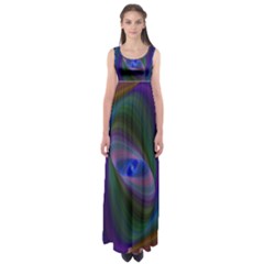 Ellipse Fractal Computer Generated Empire Waist Maxi Dress by Amaryn4rt