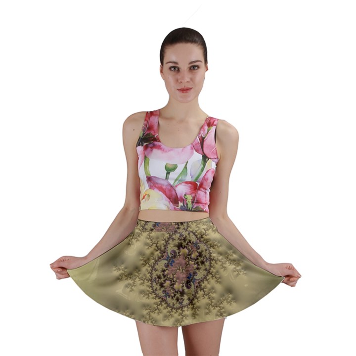 Fractal Art Colorful Pattern Mini Skirt