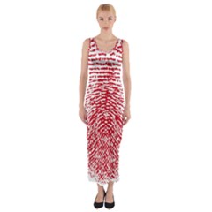 Heart Love Valentine Red Fitted Maxi Dress