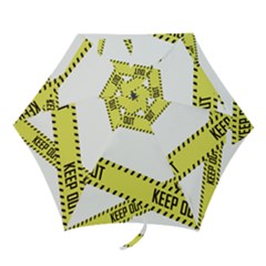 Keep Out Police Line Yellow Cross Entry Mini Folding Umbrellas