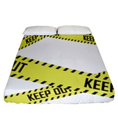Keep Out Police Line Yellow Cross Entry Fitted Sheet (queen Size) by Alisyart