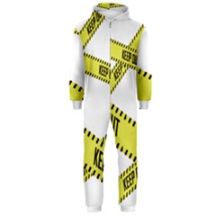 Keep Out Police Line Yellow Cross Entry Hooded Jumpsuit (men)  by Alisyart