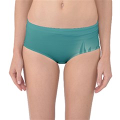 Leaf Green Blue Branch  Texture Thread Mid-waist Bikini Bottoms