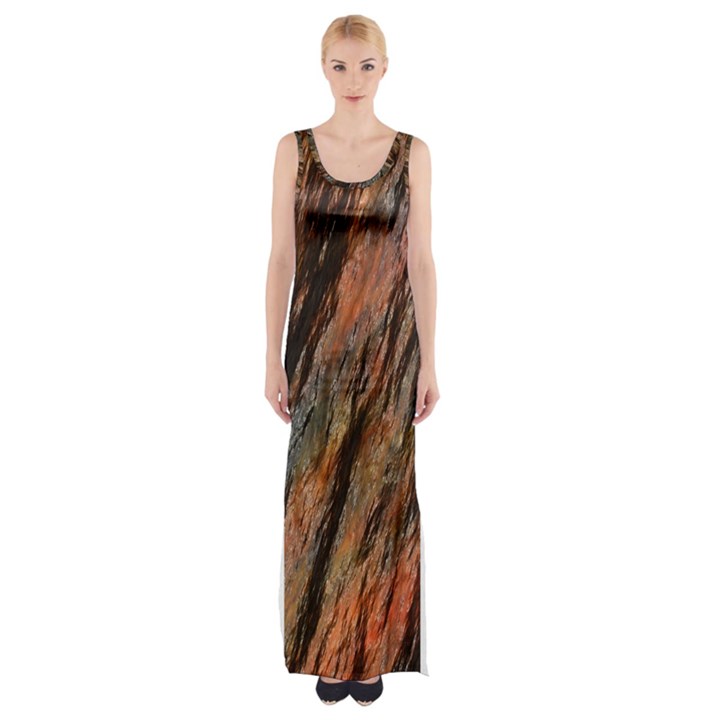 Texture Stone Rock Earth Maxi Thigh Split Dress