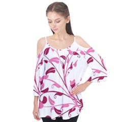 Leaf Pink Floral Flutter Tees