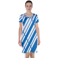 Line Blue Chevron Short Sleeve Nightdress