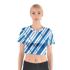 Line Blue Chevron Cotton Crop Top by Alisyart