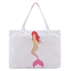 Mermaid Illustrator Beach Fish Sea Pink Red Medium Zipper Tote Bag by Alisyart