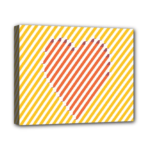 Little Valentine Pink Yellow Canvas 10  X 8 