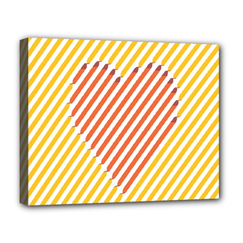 Little Valentine Pink Yellow Deluxe Canvas 20  X 16  