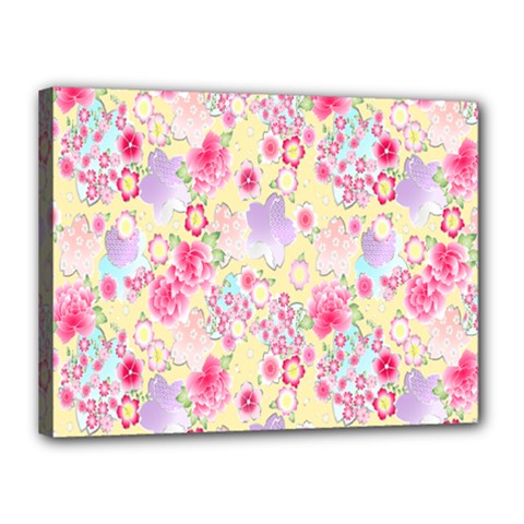 Flower Arrangements Season Floral Pink Purple Star Rose Canvas 16  X 12 