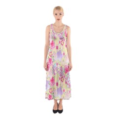 Flower Arrangements Season Floral Pink Purple Star Rose Sleeveless Maxi Dress by Alisyart