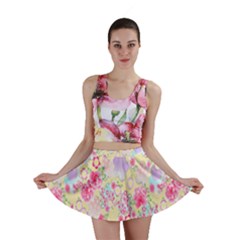 Flower Arrangements Season Floral Pink Purple Star Rose Mini Skirt by Alisyart