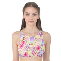 Flower Arrangements Season Floral Pink Purple Star Rose Tank Bikini Top