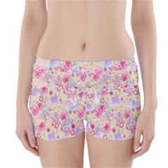 Flower Arrangements Season Floral Pink Purple Star Rose Boyleg Bikini Wrap Bottoms by Alisyart