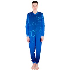 Molecules Classic Medicine Medical Terms Comprehensive Study Medical Blue Onepiece Jumpsuit (ladies) 