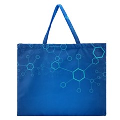 Molecules Classic Medicine Medical Terms Comprehensive Study Medical Blue Zipper Large Tote Bag by Alisyart
