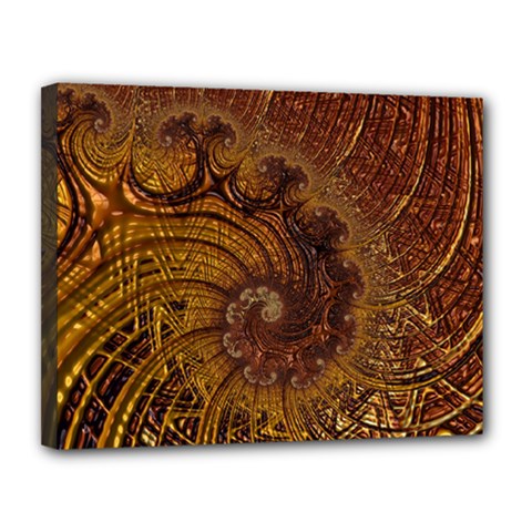 Copper Caramel Swirls Abstract Art Canvas 14  X 11  by Amaryn4rt