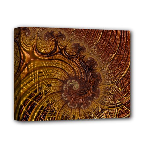 Copper Caramel Swirls Abstract Art Deluxe Canvas 14  X 11  by Amaryn4rt