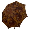 Copper Caramel Swirls Abstract Art Hook Handle Umbrellas (Medium) View2