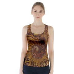 Copper Caramel Swirls Abstract Art Racer Back Sports Top by Amaryn4rt
