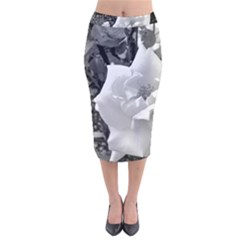 White Rose Velvet Midi Pencil Skirt by CreatedByMeVictoriaB