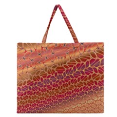 Line Dancing Gold Purple Zipper Large Tote Bag