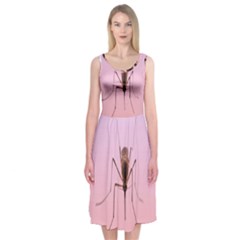 Mosquito Pink Insect Blood Midi Sleeveless Dress by Alisyart