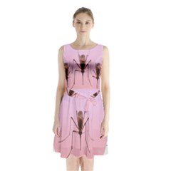 Mosquito Pink Insect Blood Sleeveless Chiffon Waist Tie Dress by Alisyart