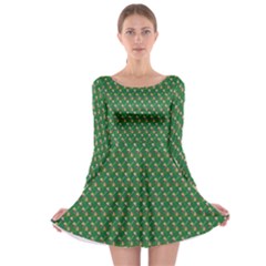 Candy Green Sugar Long Sleeve Skater Dress by Alisyart