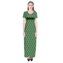 Candy Green Sugar Short Sleeve Maxi Dress by Alisyart