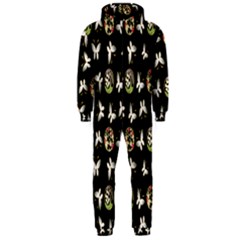 Butterfly Floral Flower Green White Hooded Jumpsuit (men)  by Alisyart