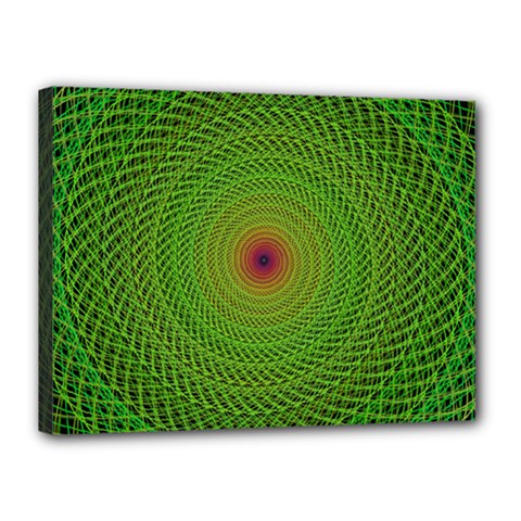 Green Fractal Simple Wire String Canvas 16  X 12  by Amaryn4rt