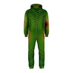 Green Fractal Simple Wire String Hooded Jumpsuit (kids)