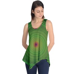Green Fractal Simple Wire String Sleeveless Tunic